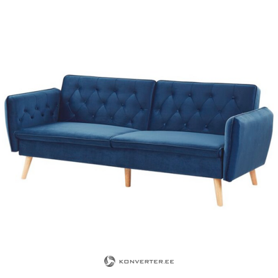 Blue velvet sofa bed bardu in box, intact