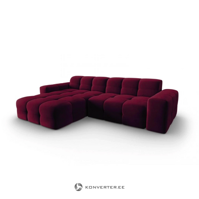 Velvet corner sofa kendal (micadoni) purple, left