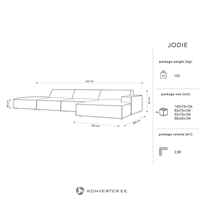 Corner sofa (jodie) micadon limited edition better, buklee, forest green