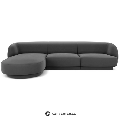 Gray corner sofa 4-seater (miley) with beauty defect