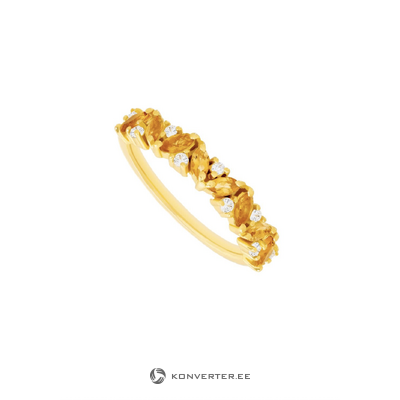 Gold-plated ring with semi-precious stones adjustable size (febrero)