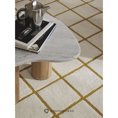 Bēšs rakstains vilnas paklājs (Kallie) 80x150