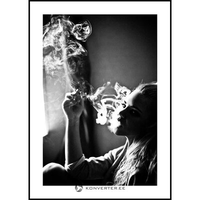 Black Framed Wall Picture Smoking (Malerifabrikken) 30X40