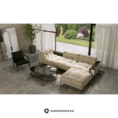 Dark brown 4-seater sofa with shelf (item) (copy)