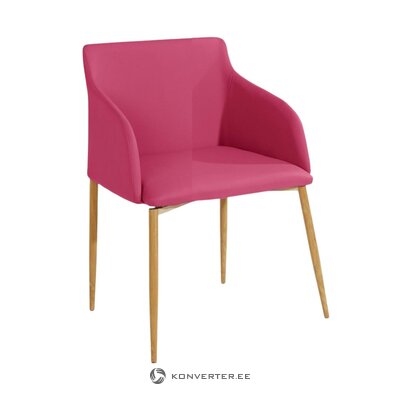Rožinė odinė kėdė