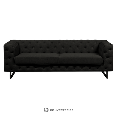 3-vietīgs melns dīvāns vissland