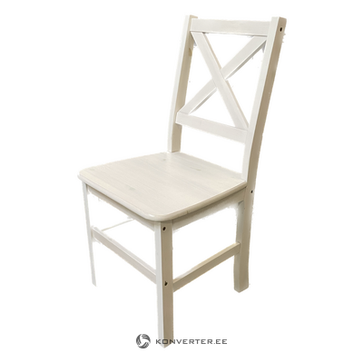 Balts masīvkoka ēdamistabas krēsls