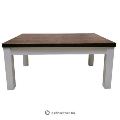 Walnut brown-white solid wood coffee table