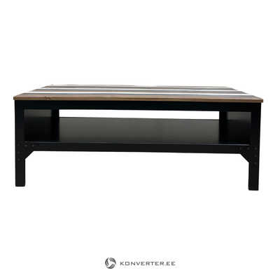 Melna dizaina dīvāna galds ar neskartu rakstu