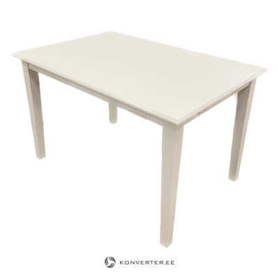 Baltas pietų stalas 120x80x76cm su dėmėmis