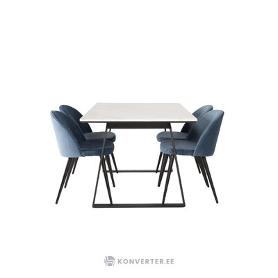 Rectangular dining set (estelle, velvet)