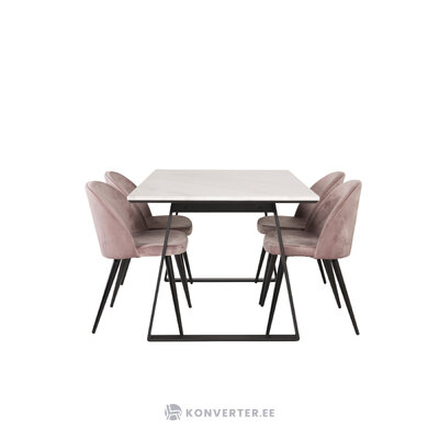 Rectangular dining set (estelle, velvet)