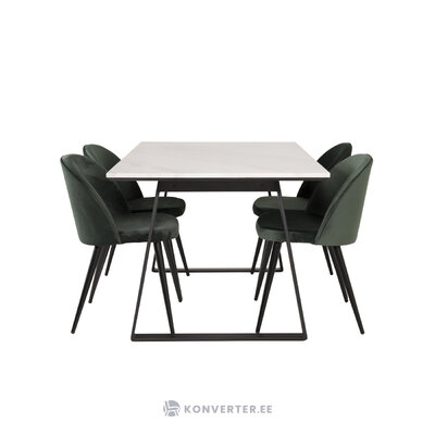 Rectangular dining set (estelle, velvet)