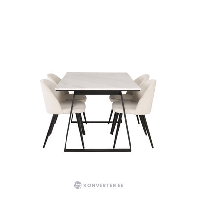 Rectangular dining set (estelle, velvet)