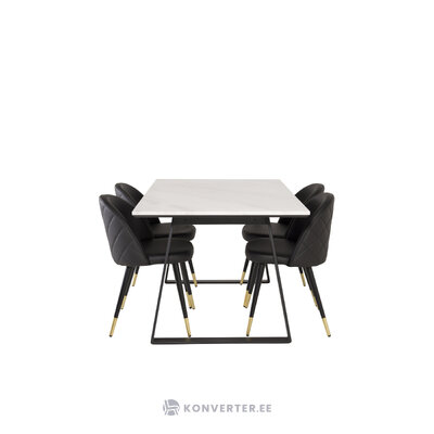 Rectangular dining set (estelle, velvet)