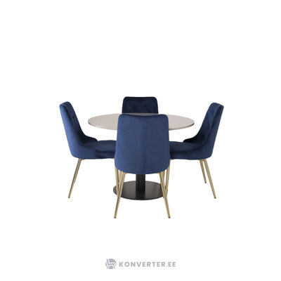 Round dining set (razzia, velvet deluxe)