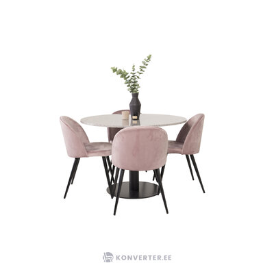 Round dining set (razzia, velvet)