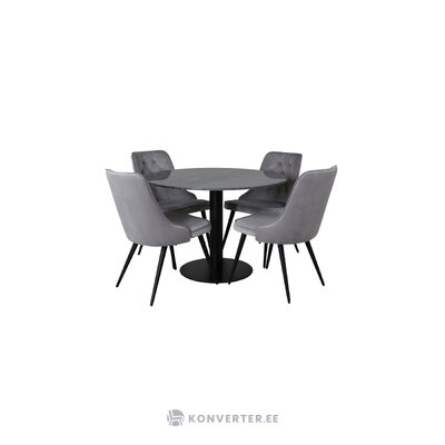 Round dining set (estelle, velvet deluxe)