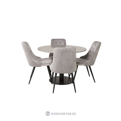 Round dining set (razzia, velvet deluxe)