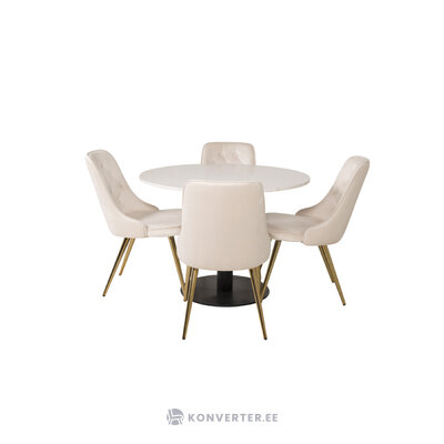 Round dining set (razzia, velvet deluxe)