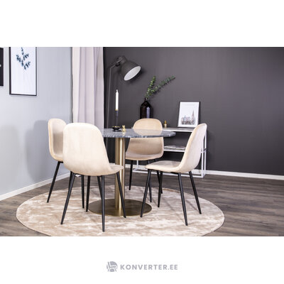 Round dining set (estelle, polar)