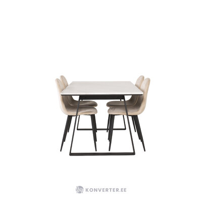 Rectangular dining set (estelle, polar)