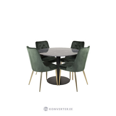 Round dining set (estelle, velvet deluxe)