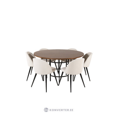 Round dining set (copenhagen, velvet)