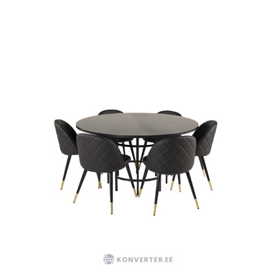 Round dining set (copenhagen, velvet)