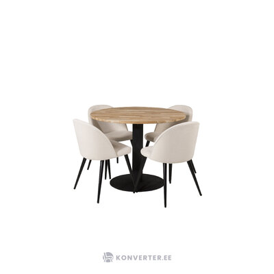 Round dining set (cirebon, velvet)