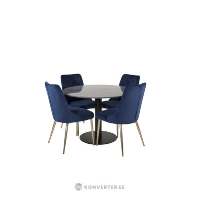 Round dining set (estelle, velvet deluxe)