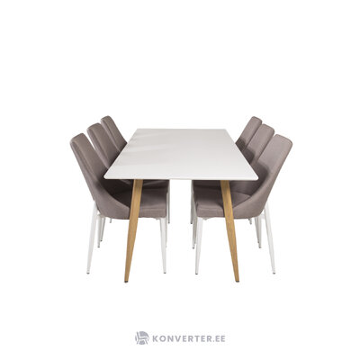 Rectangular dining set (polar, leone)