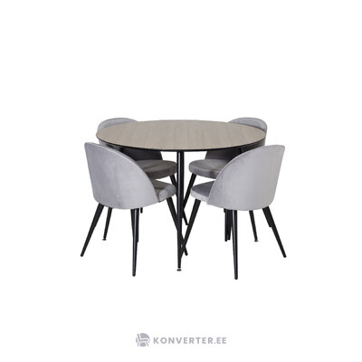 Round dining set (silar, velvet)