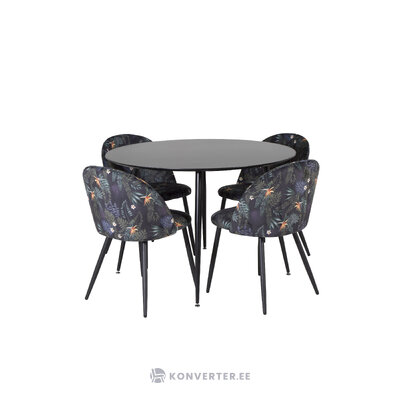 Round dining set (silar, velvet)