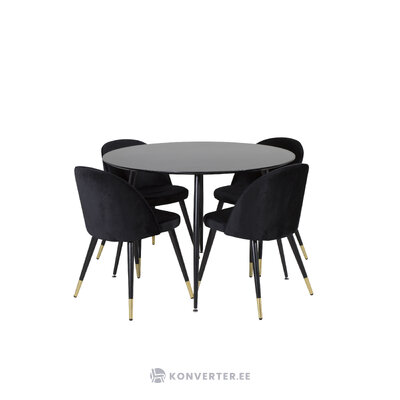 Round dining set (silar, velvet)