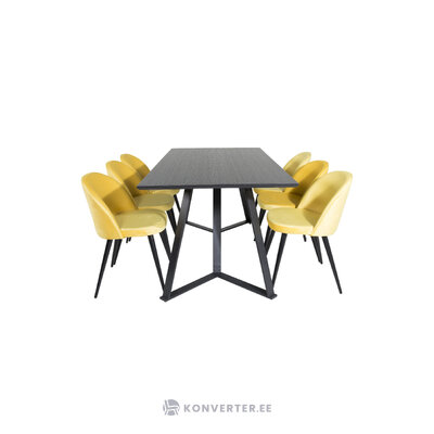 Rectangular dining set (marina, velvet)