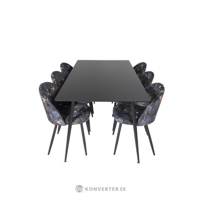 Rectangular dining set (silar, velvet)