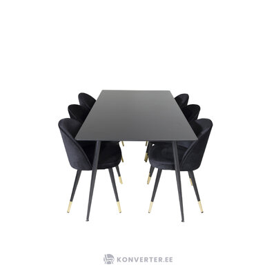 Rectangular dining set (silar, velvet)