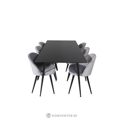 Rectangular dining set (silar, velvet)