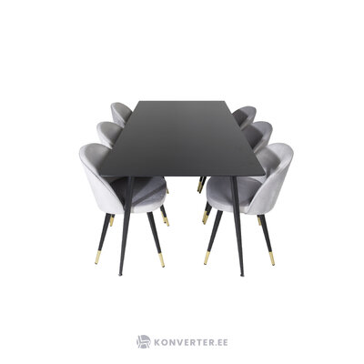 Rectangular dining set (silar, velvet)