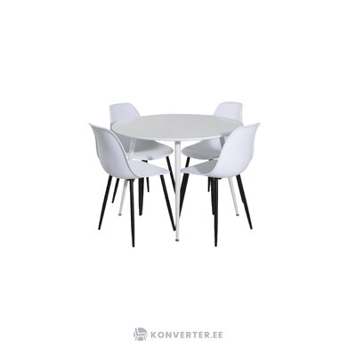 Round dining set (plaza, polar)