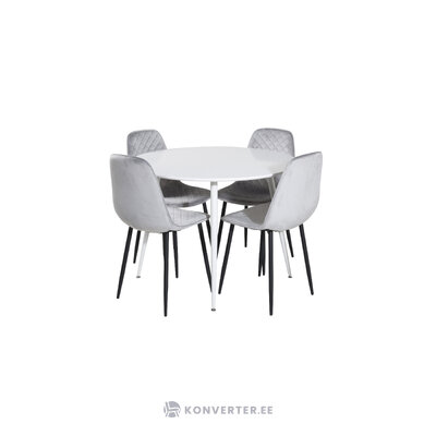 Round dining set (plaza, polar)