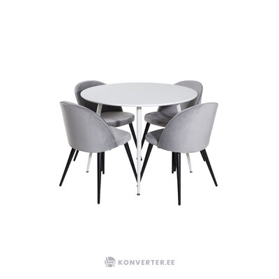 Round dining set (plaza, velvet)