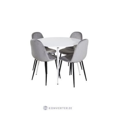 Round dining set (plaza, polar)