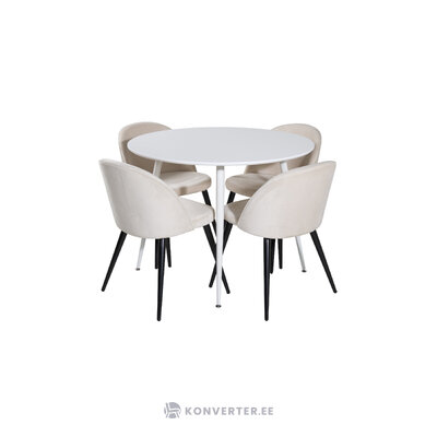 Round dining set (plaza, velvet)