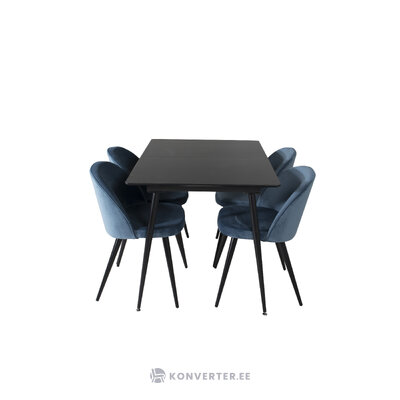 Rectangular dining set (silar, velvet)