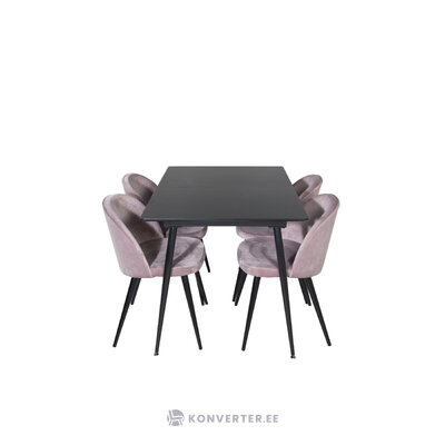 Rectangular dining set (silar, velvet)