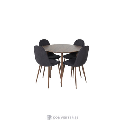 Round dining set (plaza, polar)