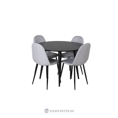 Round dining set (plaza, polar)