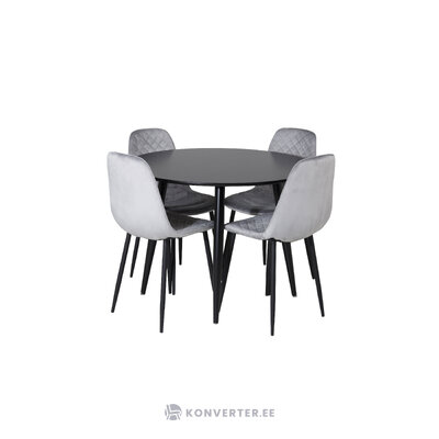 Round dining set (plaza, polar)